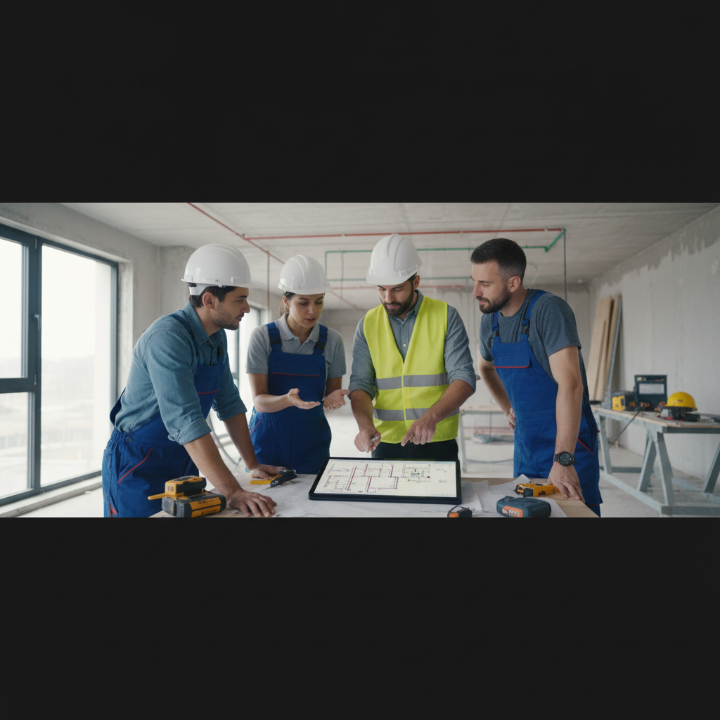 Échanges techniques entre électriciens français et roumains.